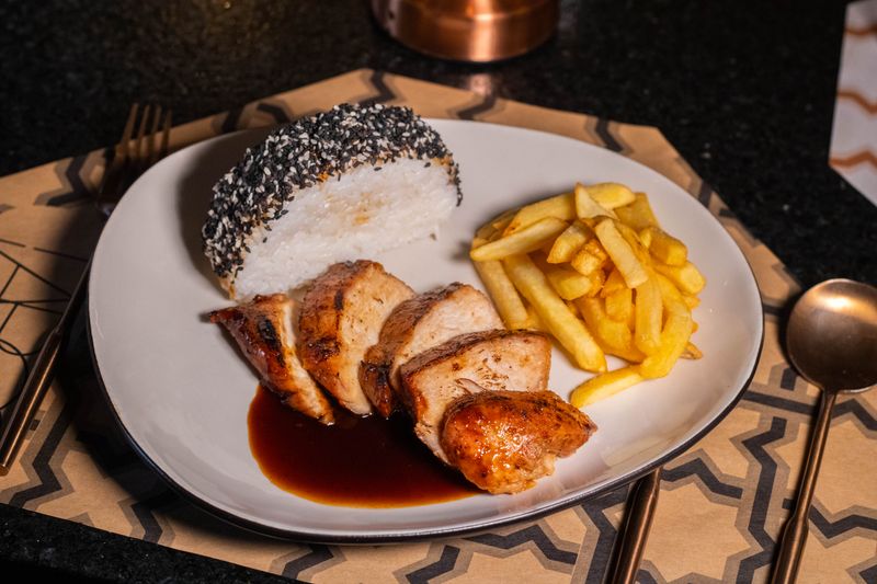 Teriyaki Chicken Rice Bowl with sesame seeds